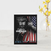 Eén natie onder God Trump 2024 God Amerikaanse vla Kaart (Gele Bloem)