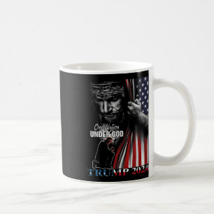 Eén natie onder God Trump 2024 God Amerikaanse vla Koffiemok