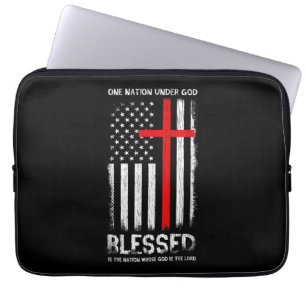 Eén natie onder God USA Patriot Veteran Laptop Sleeve