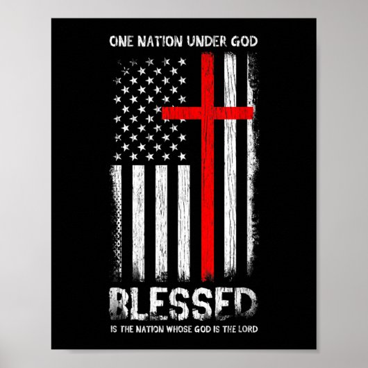 Eén natie onder God USA Patriot Veteran Poster (Voorkant)