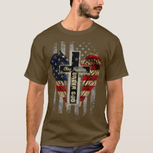 Een natie onder God verdrietige vlag Patriottisch T-shirt