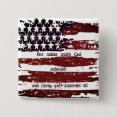 Eén natie onder God Vierkante Button 5,1 Cm (Voorkant)