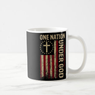 Eén natie onder God vlag 4 juli Patriottisch CH Koffiemok