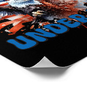 Eén natie onder God vlag 4 juli Patriottisch CH Poster (Hoek)