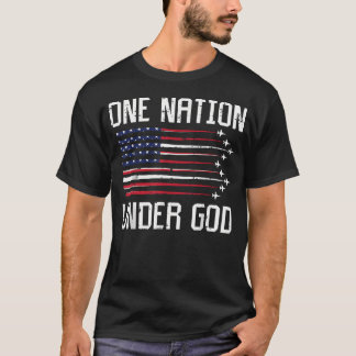 Eén natie onder God VS-vlag Jets 4 juli T-shirt