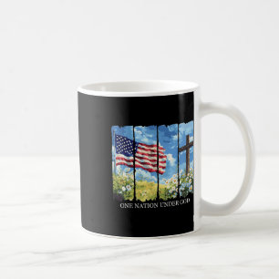 Eén natie onder Gods kruis Verenigde Staten vlag g Koffiemok