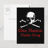 Eén natie onder Grog briefkaart (witte schedel) (Voorkant / Achterkant)