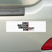 Eén natie onder Jon (Herstelsaniteit) Bumpersticker (Op auto)
