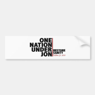Eén natie onder Jon (Herstelsaniteit) Bumpersticker