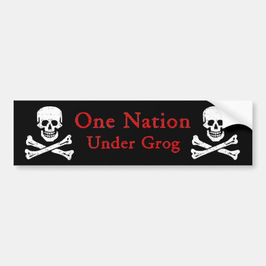 Eén natie onder macrolide (rode ltr) bumpersticker (Voorkant)