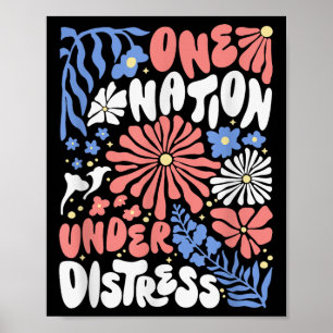 Eén natie onder nood Floral America Vlag Chris Poster