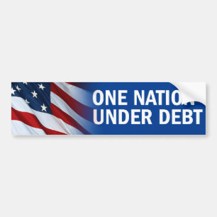 Eén natie onder schuld bumpersticker