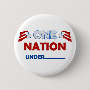 Eén natie onderstrepen ronde button 5,7 cm