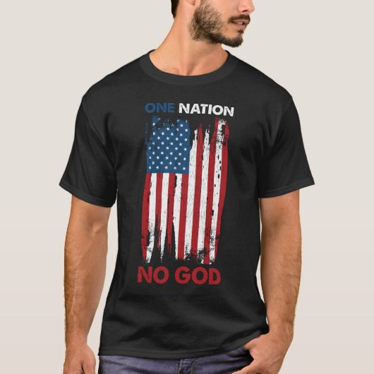 Een natie zonder godslasterlijk atheïsme en atheïs t-shirt (Voorkant)