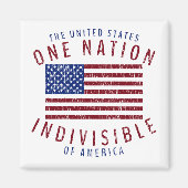 Eén Nation Indivisible American Flag Design Magneet (Voorkant)