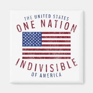Eén Nation Indivisible American Flag Design Magneet