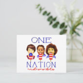 Eén Nation Indivisible Inspirerend Briefkaart (Staand voorkant)