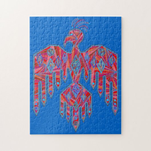 Een Native American Thunderbird Jigzaag Puzzle Gam Legpuzzel (Verticaal)