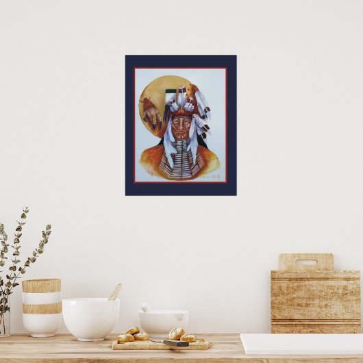Een Native American Warrior Poster (Keuken)