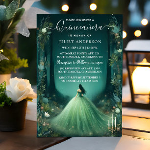 Een Natuur Tree Witch Enchanted Forest Quinceanera Kaart