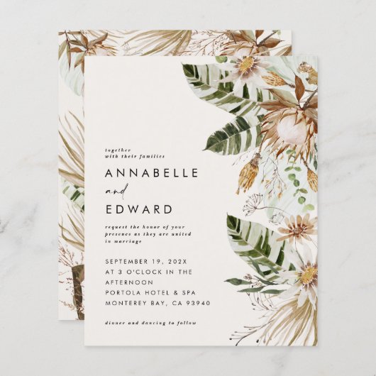 Een natuurlijke bohemische botanische moderne eleg (Voorkant / Achterkant)