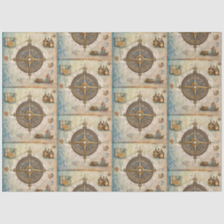 Een nautisch kompas serie ontwerp 13 tissuepapier