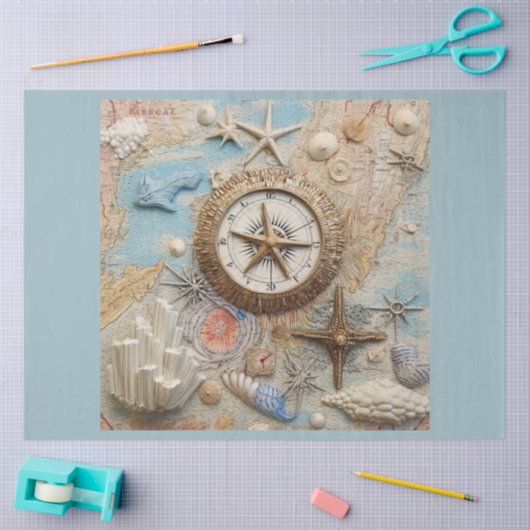 Een nautisch kompas serie ontwerp 7 tissuepapier (Craft)