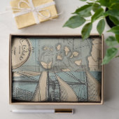 Een nautische kaart serie ontwerp 4 tissuepapier (Geschenk)