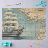 Een nautische kaart serie ontwerp 4 tissuepapier (Craft)