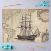 Een nautische kaart serie ontwerp 5 tissuepapier (Craft)