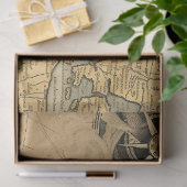 Een nautische kaart serie ontwerp 6 tissuepapier (Geschenk)