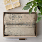 Een nautische kaart serie ontwerp 8 tissuepapier (Geschenk)