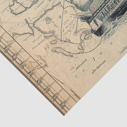 Een nautische kaart serie ontwerp 8 tissuepapier (Detail)