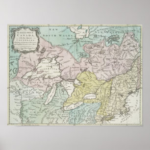 Een nauwkeurige kaart van Canada, 1761 Poster