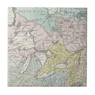 Een nauwkeurige kaart van Canada, 1761 Tegeltje