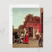 Een Nederlandse Binnenplaats, c.1658-60 Briefkaart (Voorkant / Achterkant)