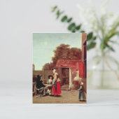 Een Nederlandse Binnenplaats, c.1658-60 Briefkaart (Staand voorkant)