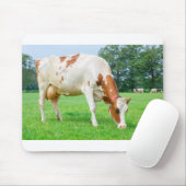 Een nederlandse melkkoe grazen in groene weide muismat (Met muis)