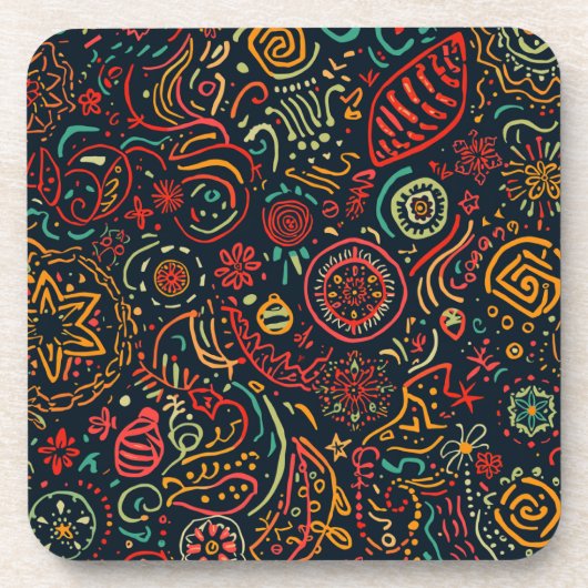 Een neon abstracte  bier onderzetter (Voorkant)