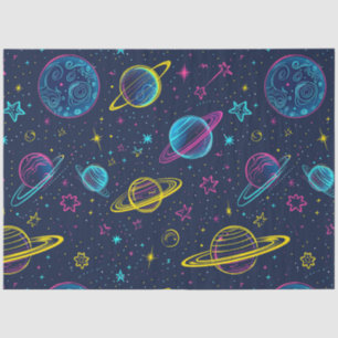 Een Neon Cosmos-serie ontwerp 3 Tissuepapier