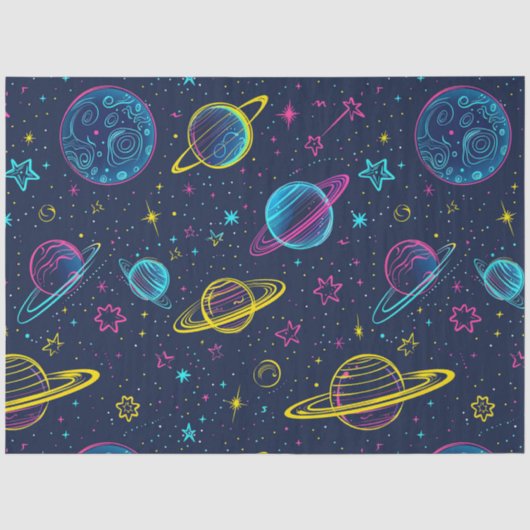 Een Neon Cosmos-serie ontwerp 3 Tissuepapier (Voorkant)