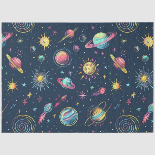 Een Neon Cosmos-serie ontwerp 4 Tissuepapier (Voorkant)