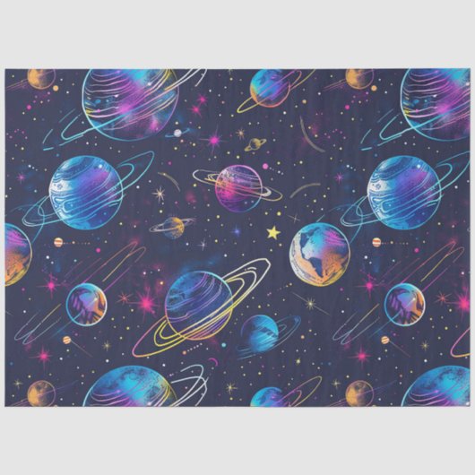 Een Neon Cosmos-serie ontwerp 9 Tissuepapier (Voorkant)