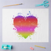 Een Neon Distress Rainbow Heart-ontwerp 1 Tissuepapier (Craft)