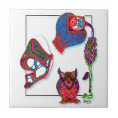 Een Neon Doodle Tile Tegeltje (Voorkant)