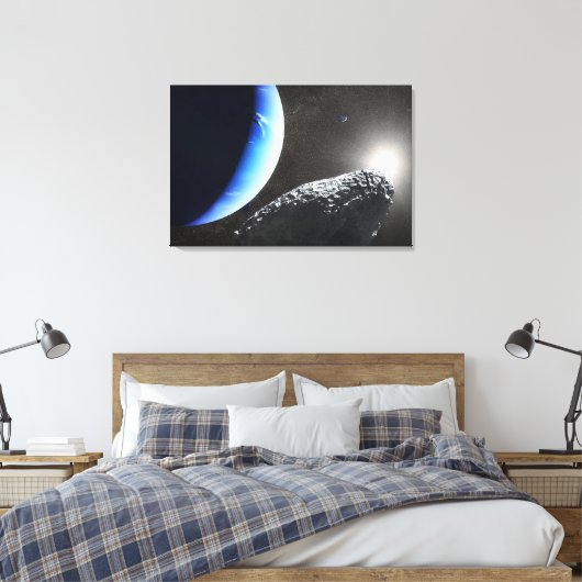 Een Neptunus kleine maan hippokamp. Canvas Afdruk (Insitu (Slaapkamer))
