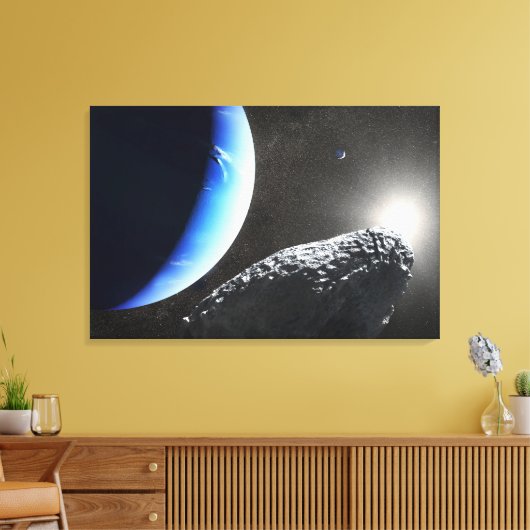 Een Neptunus kleine maan hippokamp. Canvas Afdruk (Insitu (Woonkamer))