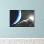 Een Neptunus kleine maan hippokamp. Canvas Afdruk (Insitu (Houten vloer))