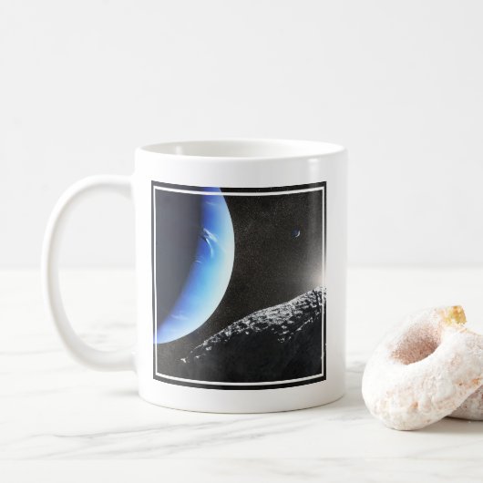 Een Neptunus kleine maan hippokamp. Koffiemok (Met donut)