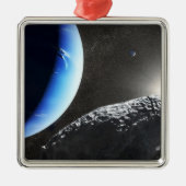 Een Neptunus kleine maan hippokamp. Metalen Ornament (Voorkant)